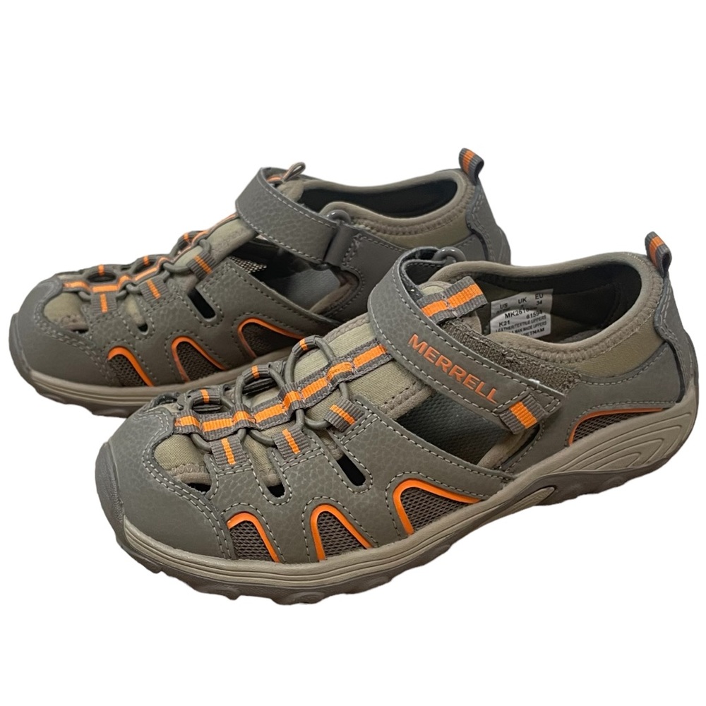 Merrell Kids Hydro H2O Hiker Outdoor Sport Sandal Size 3 Big Kid Gunsmoke/Orange